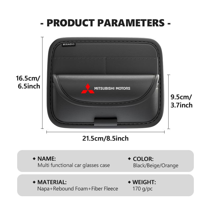 xkhr10 For Mitsubishi Car Sun Visor Glasses Organizer Box Eyeglass Storage Case Auto Accessories Outlander Lancer Eclipse Mirage
