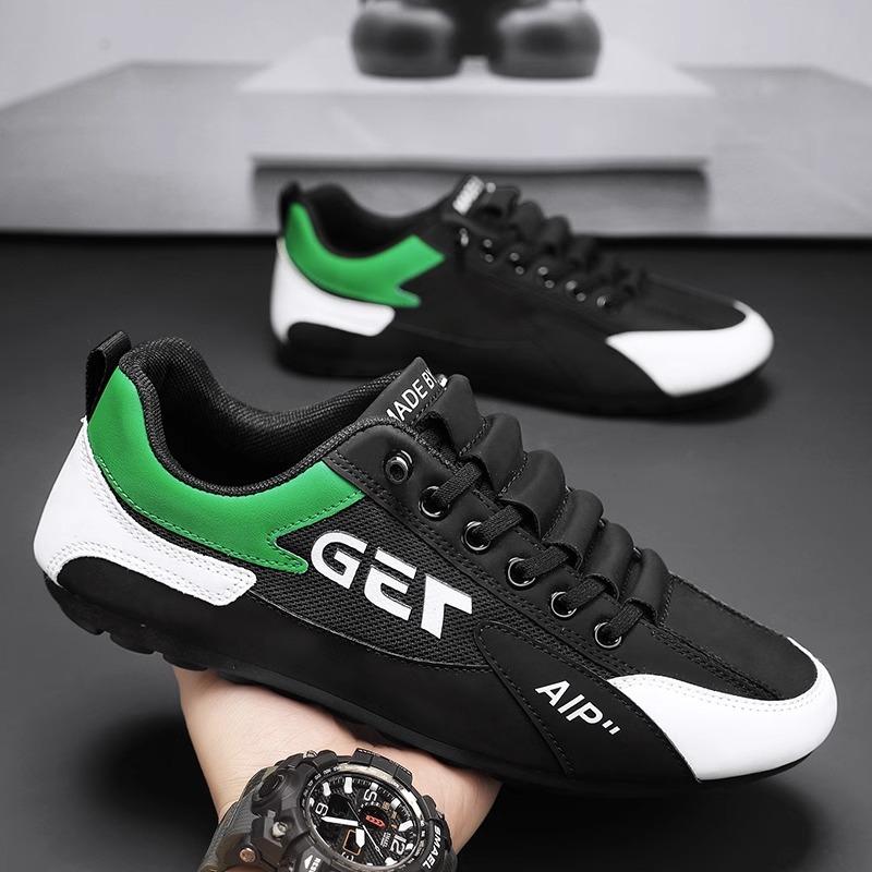 

Мужская обувь 2025 новая летняя на мягкой подошве повседневная обувь типа «доска» Форрест Гамп, черные мокасины для вождения, спортивная трендовая обувь 44