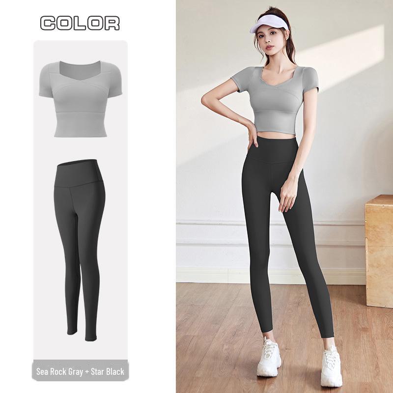 

Женский костюм для йоги и фитнеса Juyitang с поддержкой живота и фиксированной подкладкой для груди M