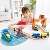 Hape Harbor Work Rail X X 69 Ages 3 and Wooden Pretend Play E3791 Set, 68.4 17.9 Cm, Up, Toy,