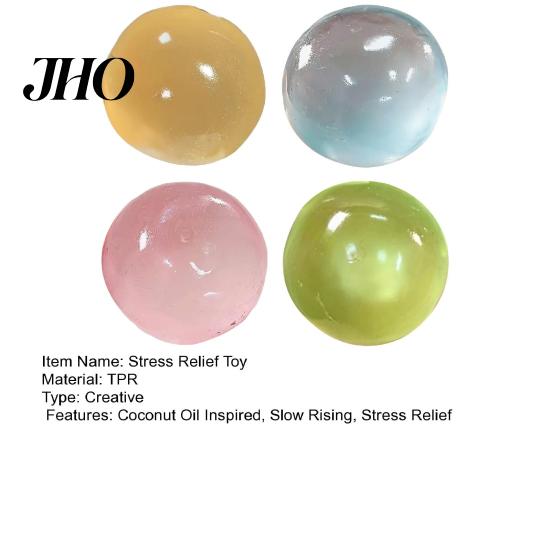 Tension Relief Toy 1/3/4Pcs Coconut Oil Stress Ball Slow Rising Clear Squeeze Non-Sticky Improving Focus Relaxation Stretchy Sensory Aid Reliever