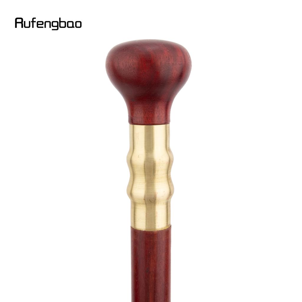 Red Round Wooden Single Joint Walking Stick Decorative Cospaly Party Wood Walking Cane Halloween Mace Wand Crosier 87cm