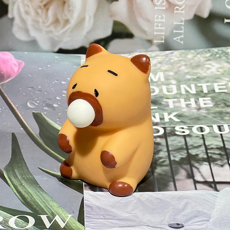 PVC Cute Capybara Pinch Toy Blowing Bubble Funny Relax Ball Sensory Fidget Toys Small Squeeze Ball Toys For Kids Boys Aldult