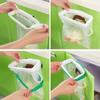 1pc Green And Stylish Covered Hanging Garbage Bag Rack, Portable Multifunctional Cabinet Garbage Bag Holder
