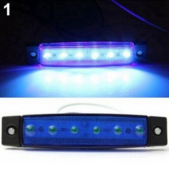 

1 шт. 6 светодиодных боковых габаритных фонарей, безопасная лампа 12 В для грузового автомобиля с прицепом синий