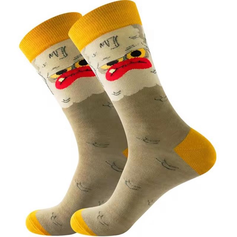 AB New Fashion Socks for Men and Women Colorful Cartoon Animal Cotton Sock Hip Hop Funny Plant Mushroom Bird Stocking