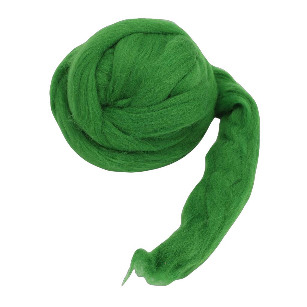 Wool Roving 200g Green Soft Comfortable Wool Roving Yarn for Felting Weaving