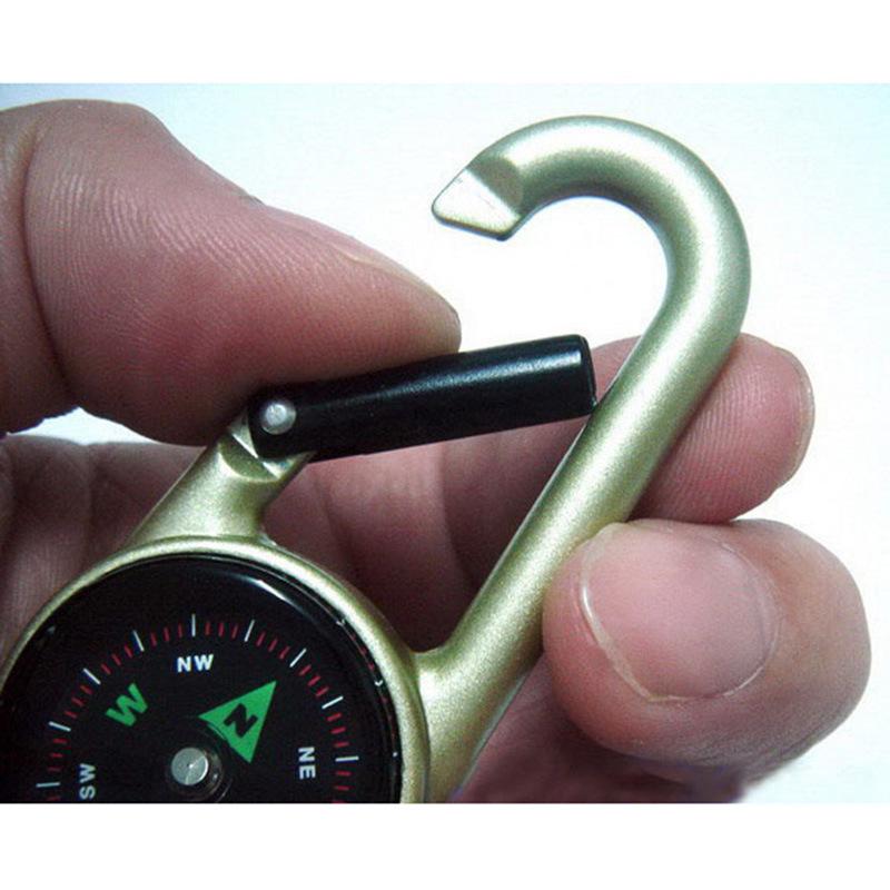 Zinc Outdoor Mountaineering Multifunctional Keyring with Compass & Thermometer