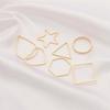 14K Gold-Filled Geometric Pendant: Heart, Pentagon, Star, Square, Round, Triangle for DIY Hairpins & Earrings