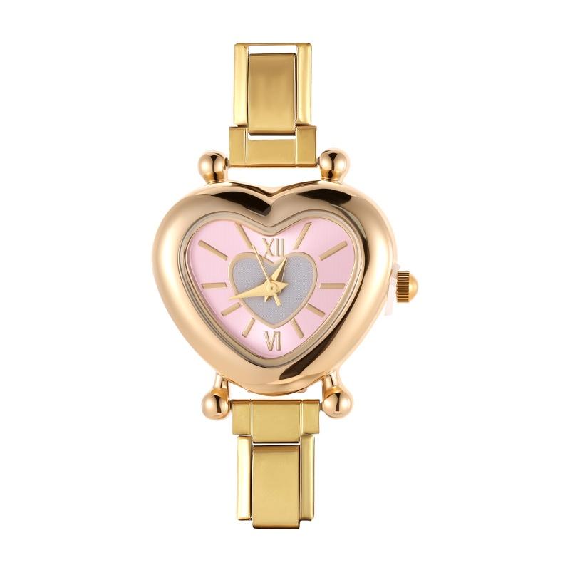 Y2K Vintage Zircon 9MM Width Italian Charm Heart Shape Watch High Quality Stainless Steel Bracelets Bangle for Birthday Gifts
