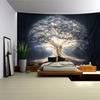 2D Sparkling Life Tree Tapestry, Mystical Enchanted Tree Wall Hanging