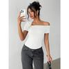2025 Women's Elegant Simple Sloped Shoulder Top Women's T-Shirt