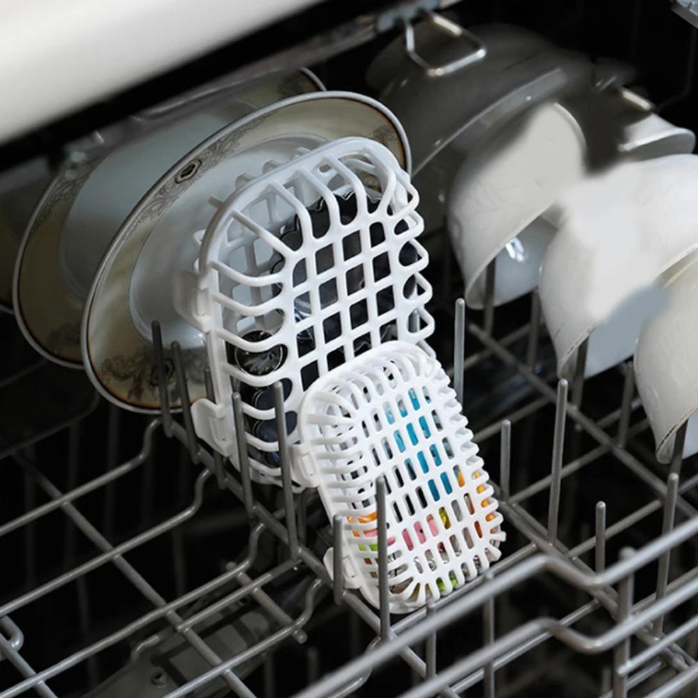 2pcs Japanese-style Dishwasher Small Items Basket White Cutlery Cleaning Basket Chopstick