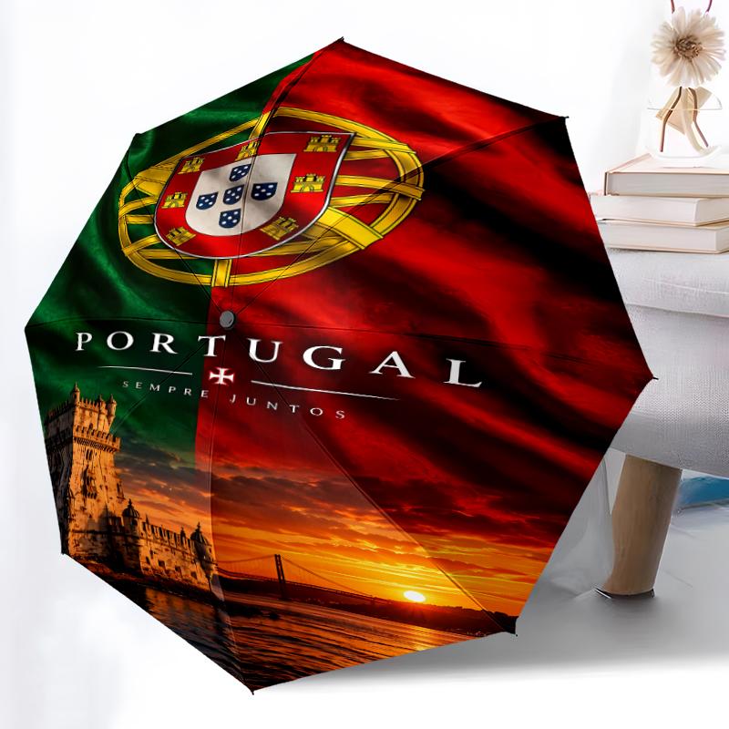Printed Portugal Football team Folding Umbrella,Outdoor,Leisure,And Travel Umbrella,Durable Umbrella Fabric,Birthday And Holiday Gift