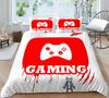 3D Bedding Single Double Bed Game Machine Printed Pillowcase and Quilt Cover 2/3 Pieces for Boys and Men Game Lovers Comfortable Household Bedding