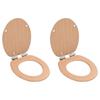 Vidaxl Soft-Close Toilet Seats, 2 Pcs, MDF, Bamboo Pattern