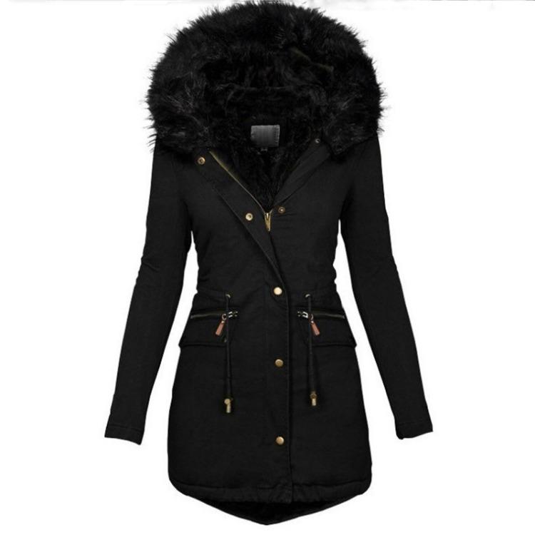 Women s Fashion Fleece Hooded Coat Lamb Wool Cotton Padded Warm Winter Coat S
