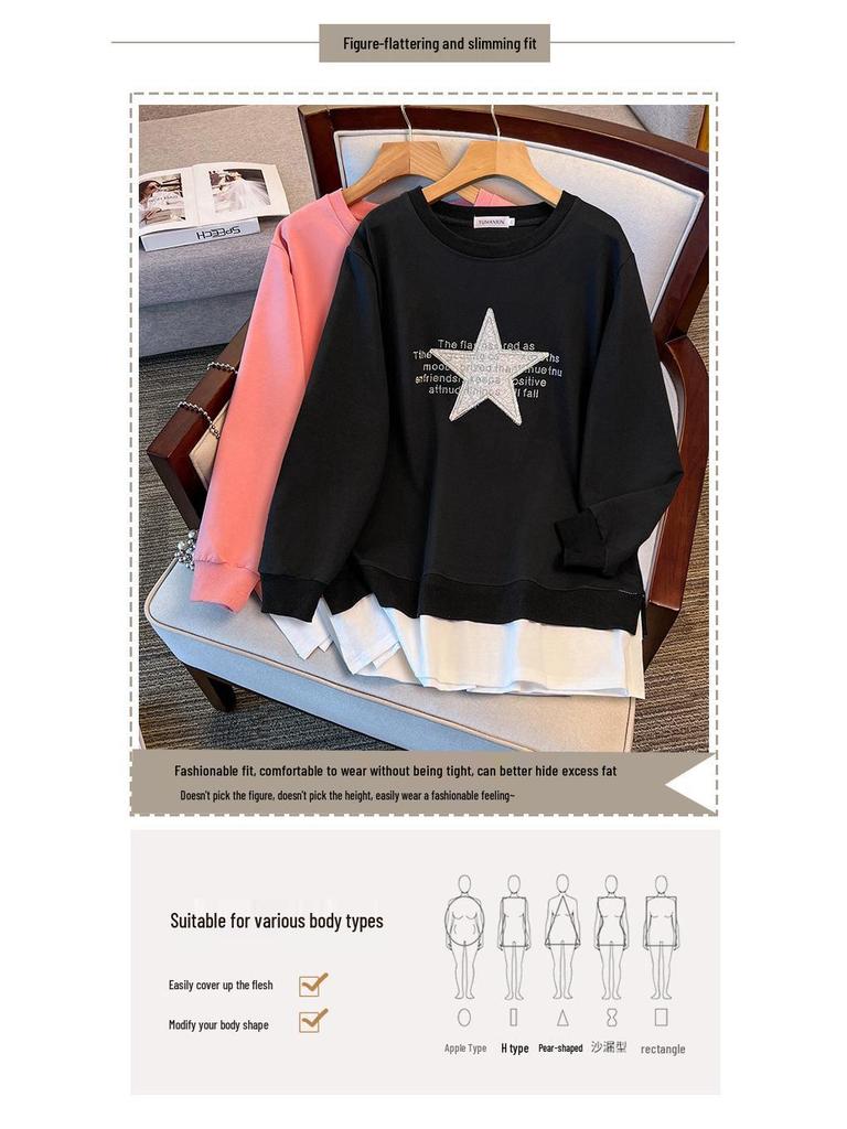 Plus Size Autumn Hoodie - 200/350 Jin, Loose Fit, Bust 150/160