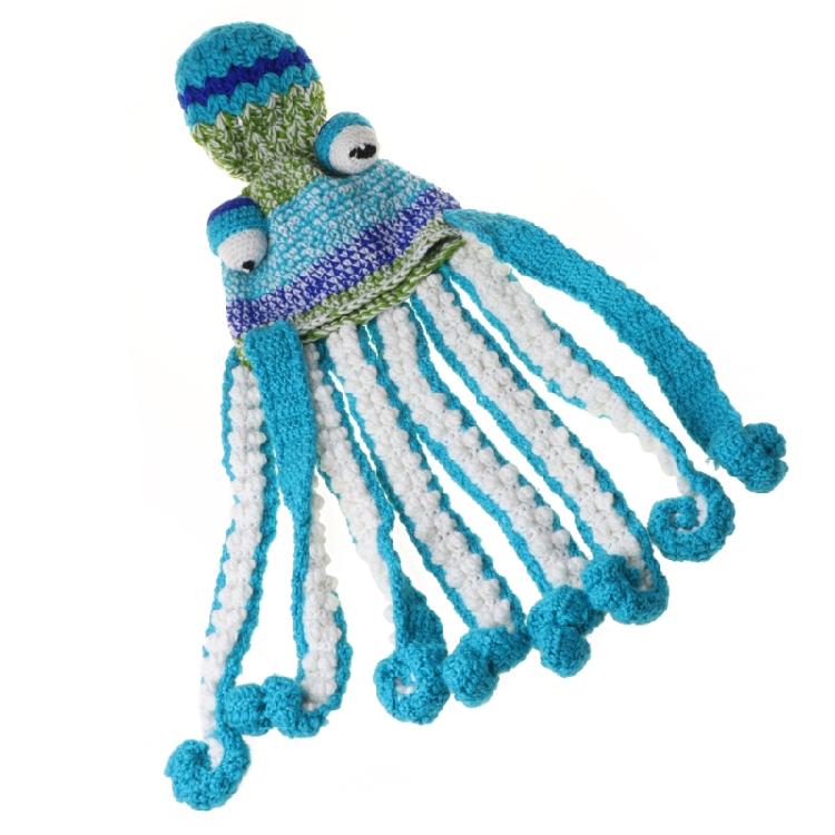 Fun Octopus Knit Gradient Beanie Hat Halloween Costume Cover Cap for Men Women