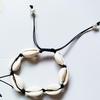 Handmade Bohemian Bracelet with Natural Shell Beads and Waxed Cord