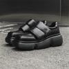 men fashion platform shoes punk rock dress black stylish genuine leather shoe  designer sneakers square toe footwear zapato