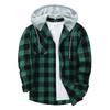 Herren-Sweatshirt mit kariertem Hemd und Kapuze, Knopf-Sweatshirt, lässiges Mode-Sweatshirt für Herren
