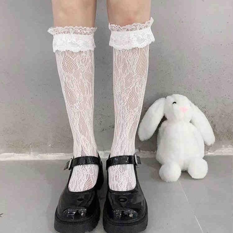 Japanese Style Lolita Lace Calf Socks - Women's Summer Mid-Length Martin Boot Socks