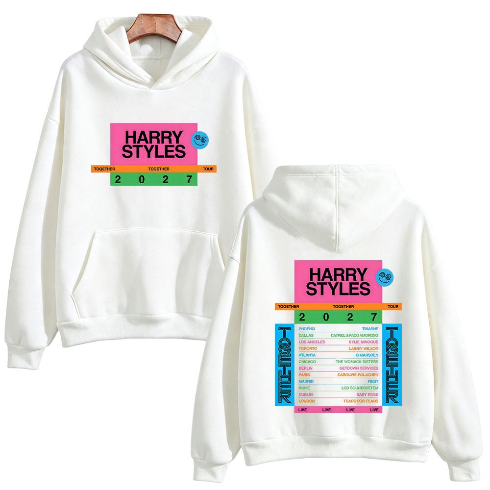 HarryStyles Together Together Tour 2027 Double Sided Print Hoodies Men Women Loose Sweatshirts Pop Fan Gift Streetwear Pullovers