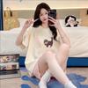 Women's Cartoon Puppy Print Summer Pajama Set