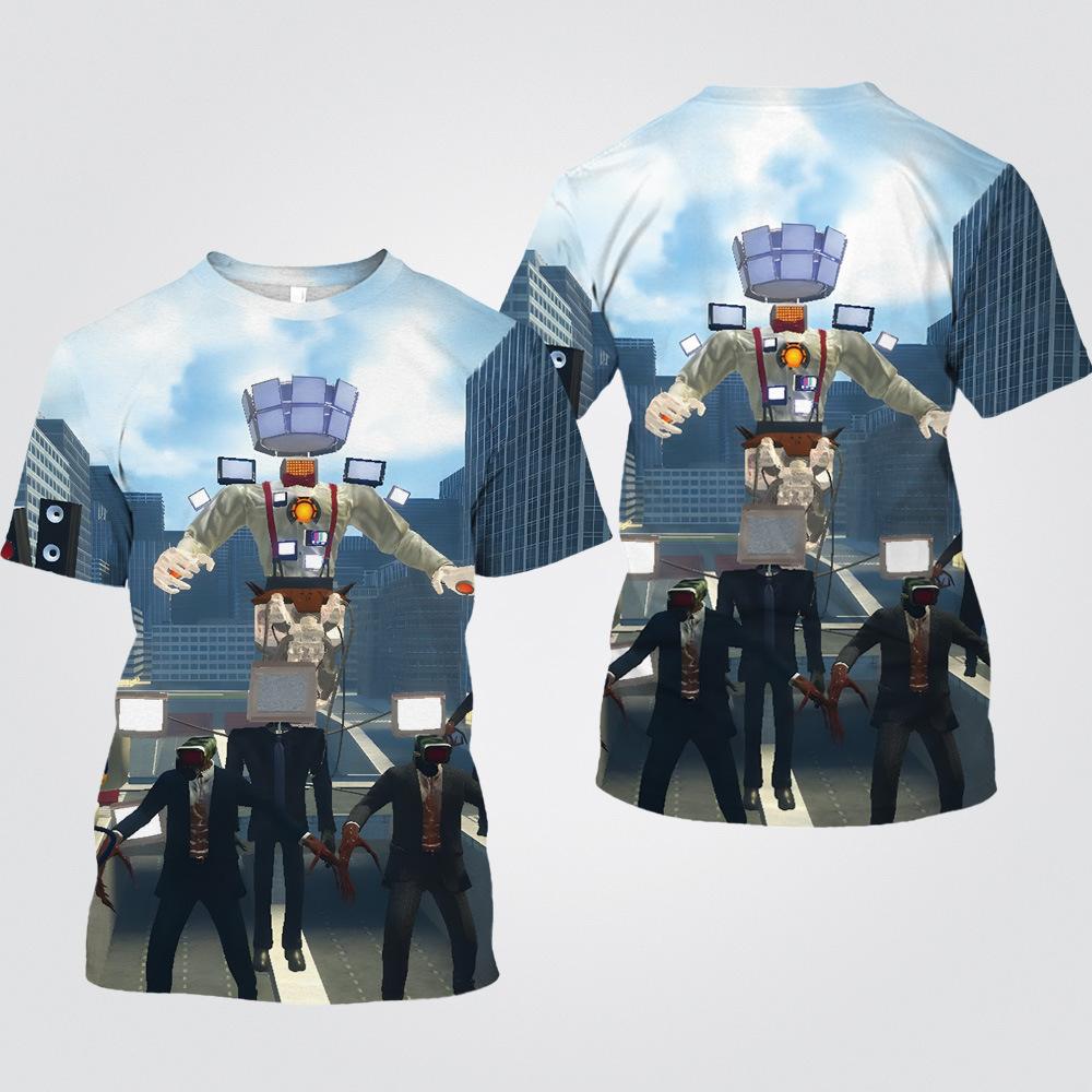 Summer Fashion Women/Men's Casual Game Skibidi Toilet Printed Cosplay Short Sleeve T-shirts