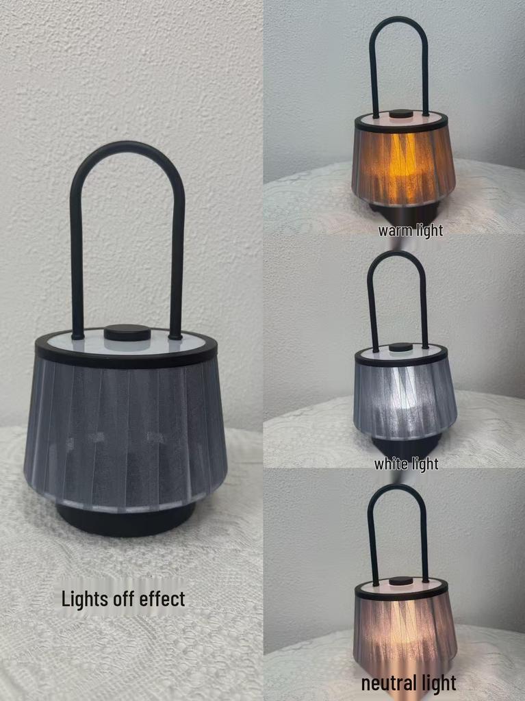Wicker Fabric Desk Lamp with USB - LED Night Light for Bedroom, Study, or Outdoor Use
