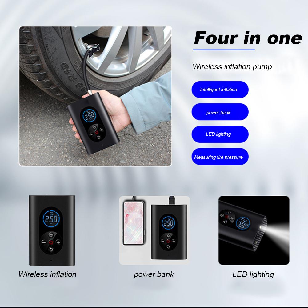150PSI Taşınabilir Akıllı Hava Kompresörü LED Işıklı 4000mAh Kablosuz Şişirme Pompası Dijital Kablosuz Hava Pompası Araba Bisiklet Topları için