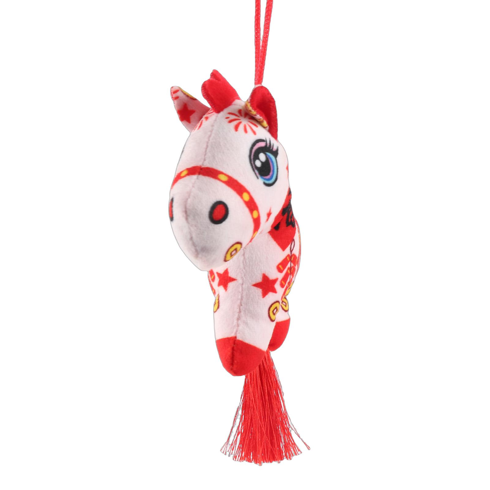 

Animal Horse Doll Ornament for Spring Festival New Year Horse Decor for Living Room 13cm білий