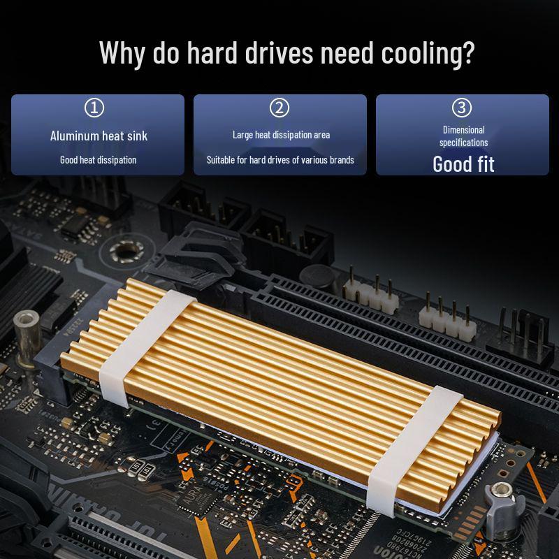 M.2 2280 Aluminum Alloy SSD Heatsink with High Thermal Conductivity