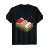 Sushi Platter Pure Cotton Cartoon Printed Mens And Womens Personalized Loose Short Sleeved Summer New Fashion Trend Tshirt
