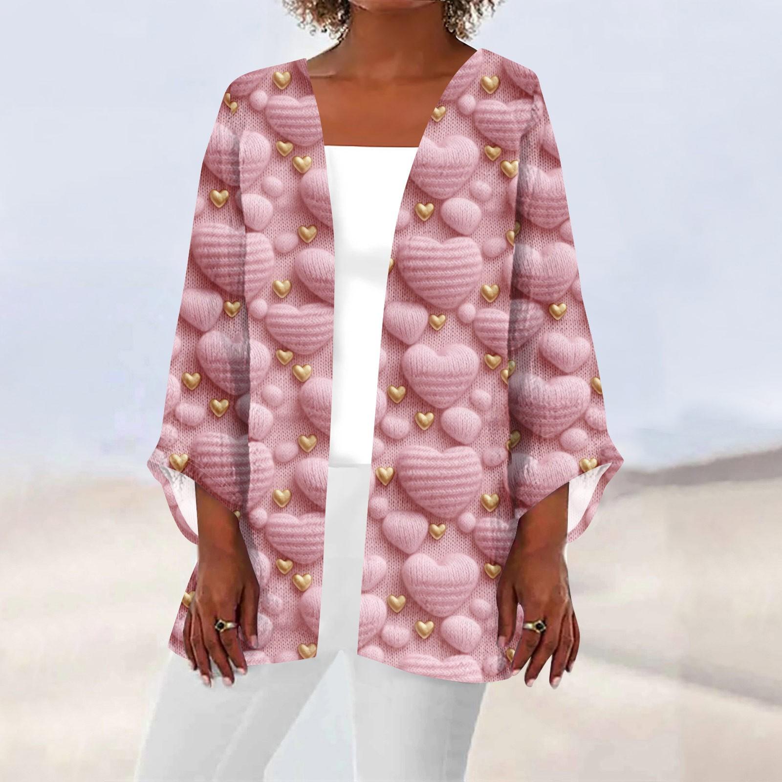 Женская повседневная модная принтованная легкая куртка средней длины кардиган XXXXL