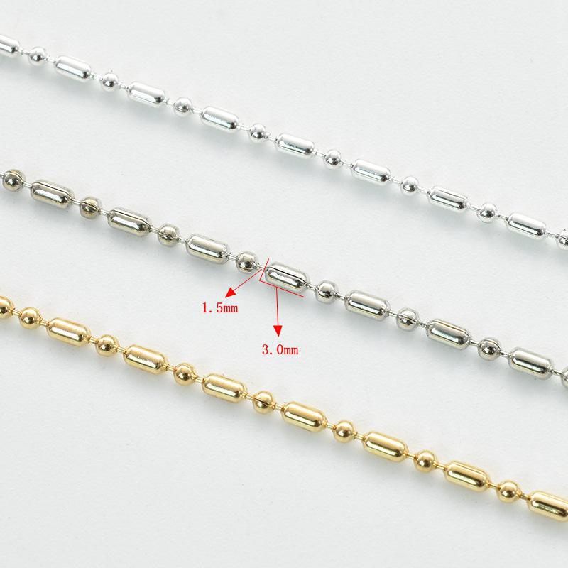 Antique Style Iron Bamboo Tassel Chain for DIY Hair Accessories, 1.5MM Color-Preserving Oil-Sealed Design