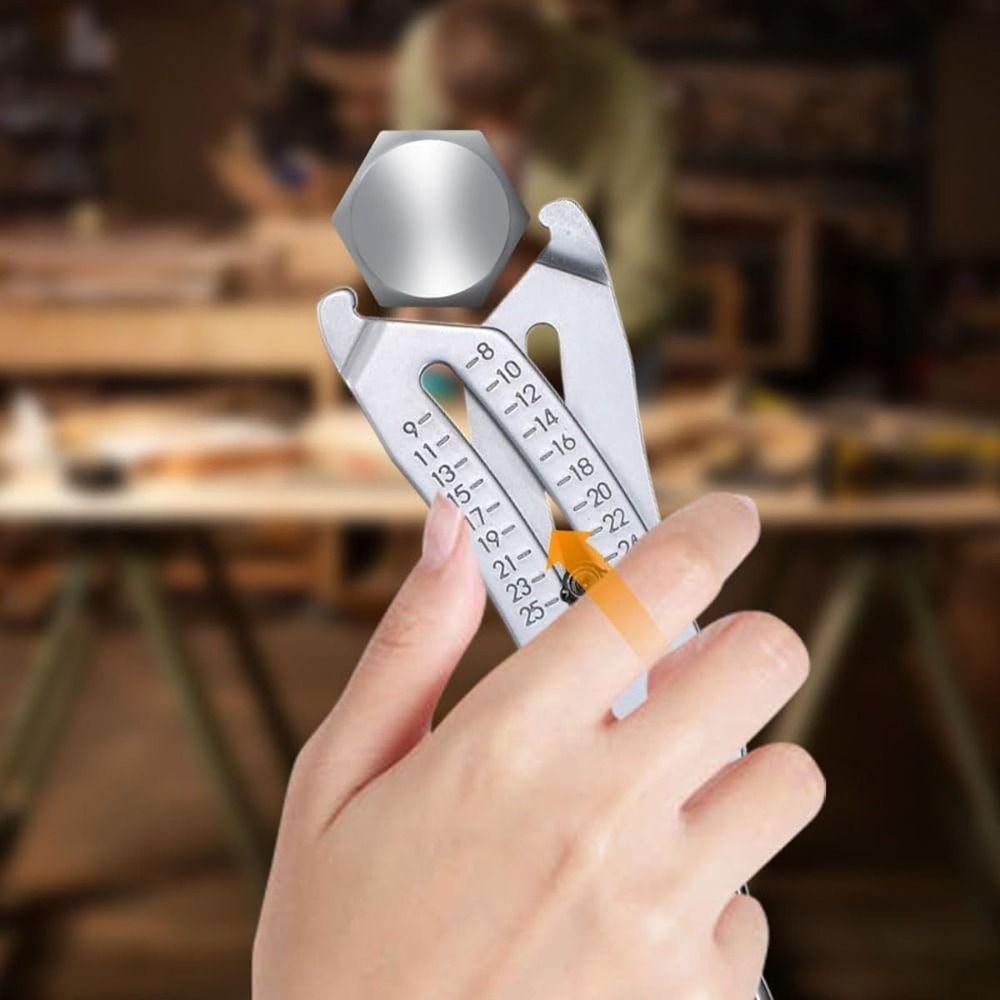Precise Thread Size Checker Keychain Large Opening Adjustable Bolt Size Finder Keychain Two Sizes Lightweight