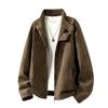 New leather jacket stand-up collar spring and autumn tooling style American retro lapel leather jacket PU leather jacket men