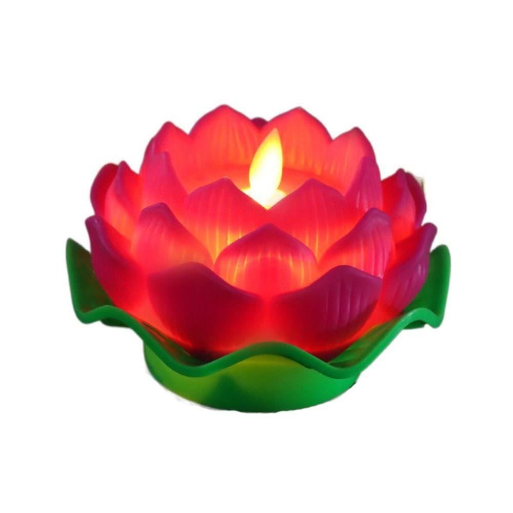 Flickering LED Lotus Candles Flameless Night Light Home Decor Lotus Flower Light  Xmas Birthday