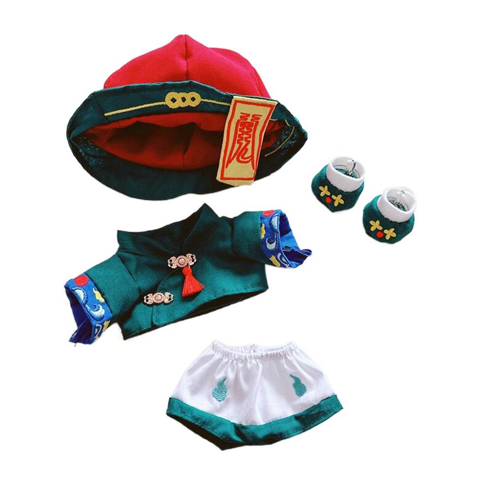 Green Cotton Doll Zombie Suit Cosplay Plush Dolls Clothes  20cm Cotton Doll