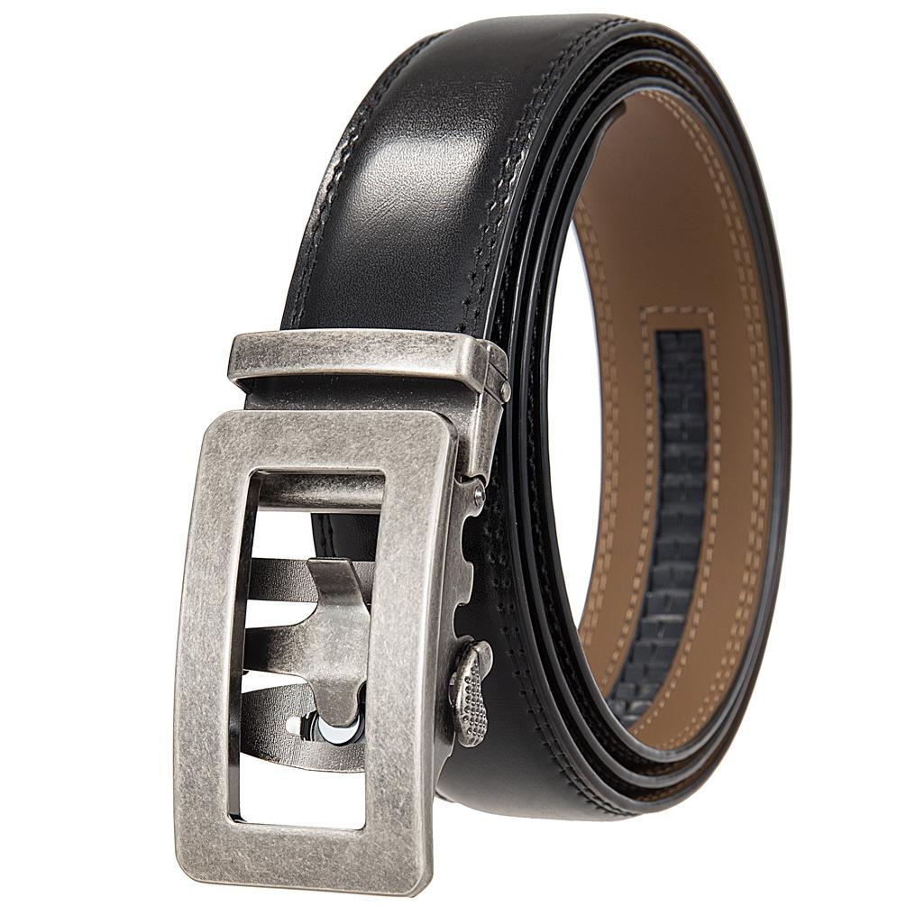 1Pcs Two-Layer Cowhide Automatic Buckle Belt, Men'S Belt, Business Belt Ly35-0838-1