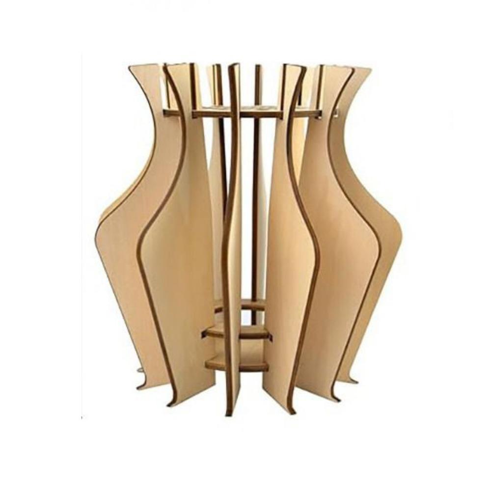 3D Wooden Puzzle Vase Wood Craft Fake Bouquet Holder Creative Flower Display Stand  Coffee Shop