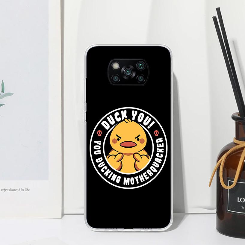 Funny Cute Yellow Duck You Phone Case For Xiaomi Poco X7 X6 X5 M7 M8 Pro F7 Ultra Redmi 15C 15 13C 13 12C 12 10 10C 10A Art Fund