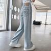 Girls' Medium-Large Tencel Denim Wide-Leg Summer Pants - Stylish & Slimming Long Pants