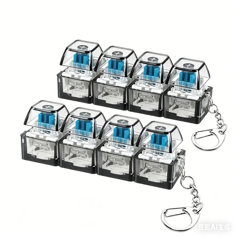 Keyboard Fidget Toy with LED Light Keyboard Fidget Keychain 9-in-1 Keyboard Decompression Button Stress Relief Fidget Gifts