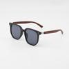 Trendy Square Frame Wood Grain Sunglasses with Brown Lenses - Versatile Style