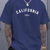 Unisexs Summer 100 Pure Cotton Fashionable Casual Loose Sports California 1991 Pattern Print Round Neck Short Sleeved Tshirt Top