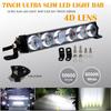 7inch Single Row slim 4D LENS Led Offroad Light Bar Fog Driving Fit For ATV SUV TRUCK BOAT 4WD 4X4 Pickup Cars
