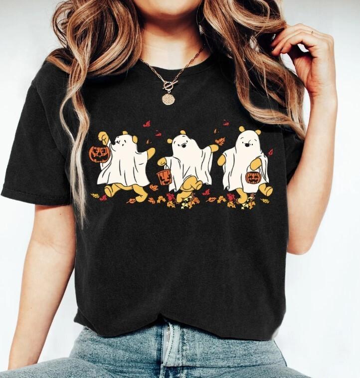 Retro Pooh Ghost Halloween Shirt, Winnie The Pooh Halloween Shirt, Spooky Season Unisex T-Shirt S
